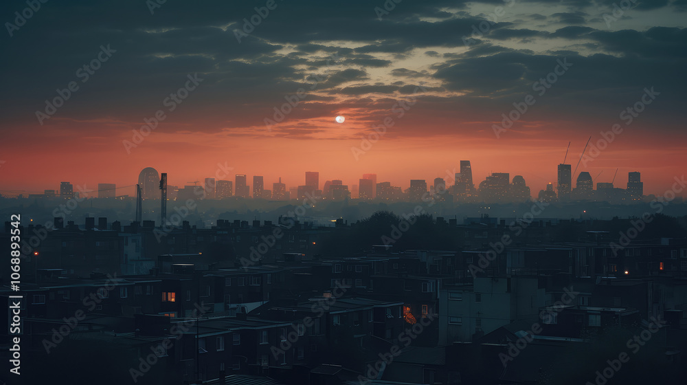 Fototapeta premium Majestic Cityscape at Sunset