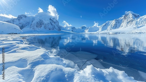 Detailed view of the ice, Monacobreen glacier, Liefdefjorden fjord, Spitsbergen, Svalbard Islands, Svalbard and Jan Mayen photo