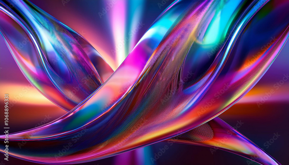 Holographic Abstract 3D Shapes Holographic Abstract 3D Shapes