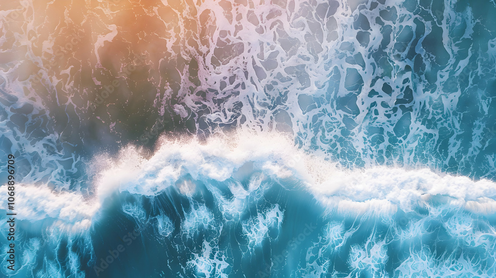 Fototapeta premium Peaceful Aerial Ocean View Capturing Serenity for Holiday Escape