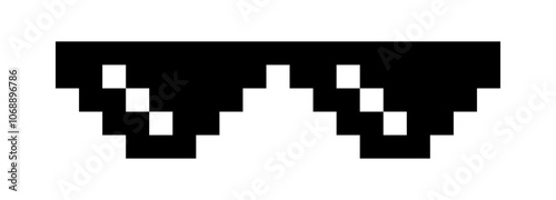 pixel glasses meme icon, glasses thug life, black sunglasses fashion, silhouette pixel glasses, spectacles symbol