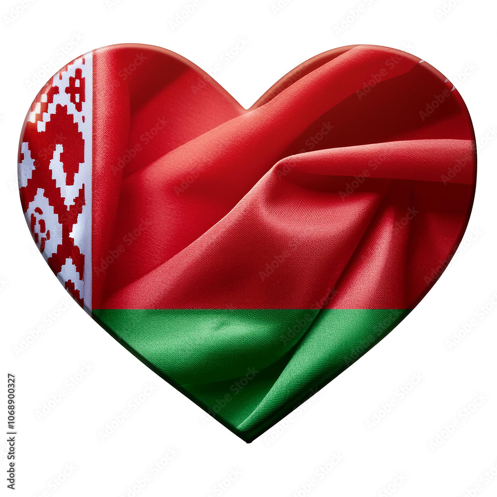 Belarus flag in heart shape.