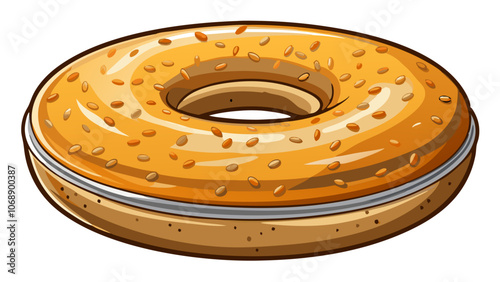 a piece of bagels isolated on white background