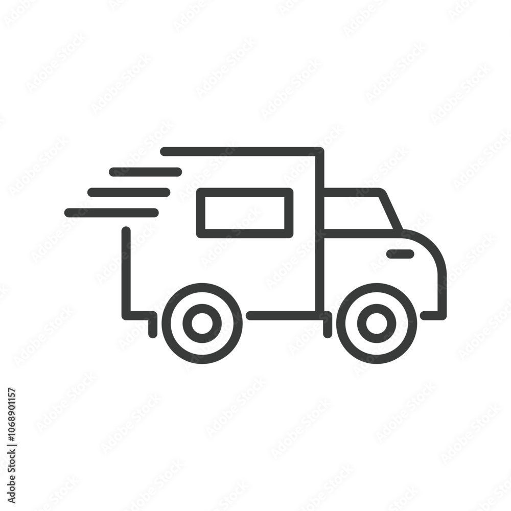 Cargo delivery truck, icon in line design. Cargo, delivery, truck, vehicle, shipping, transport, freight on white background vector. Cargo delivery truck editable stroke icon Cargo delivery truck, icon in line design. Cargo, delivery, truck, vehicle, shipping, transport, freight on white background vector. Cargo delivery truck editable stroke icon