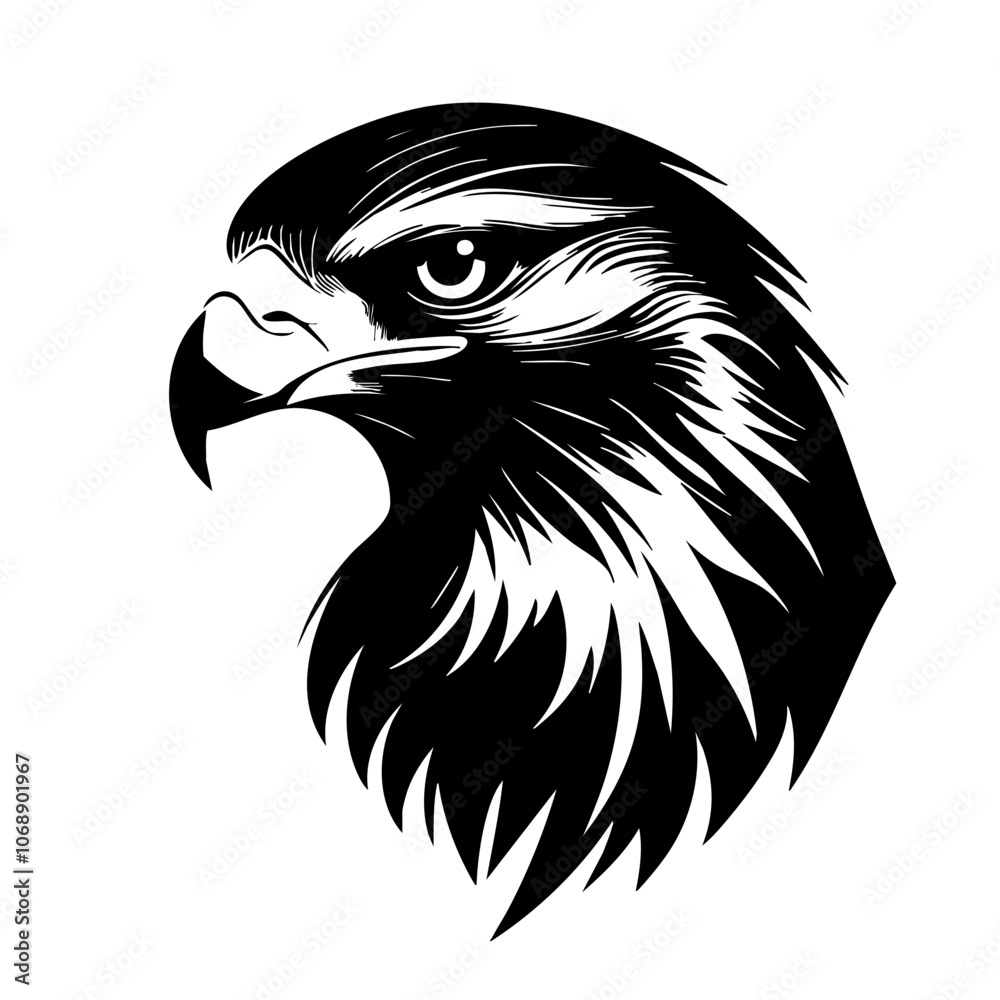 A powerful depiction of a majestic eagle's head showcasing intricate feather details and fierce expression, symbolizing strength and freedom in wildlife A powerful depiction of a majestic eagle's head showcasing intricate feather details and fierce expression, symbolizing strength and freedom in wildlife