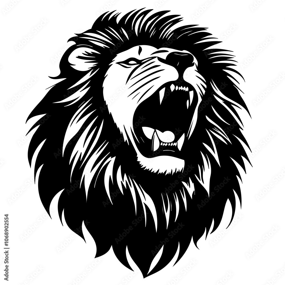 A majestic roaring lion showcasing strength and dominance in a striking vector design for wildlife enthusiasts and art lovers, fitting for any creative project or decor A majestic roaring lion showcasing strength and dominance in a striking vector design for wildlife enthusiasts and art lovers, fitting for any creative project or decor