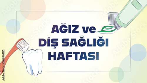 Dental hygiene concept vector illustration.  Translate: oral and dental health week. Dental hygiene concept vector illustration. 