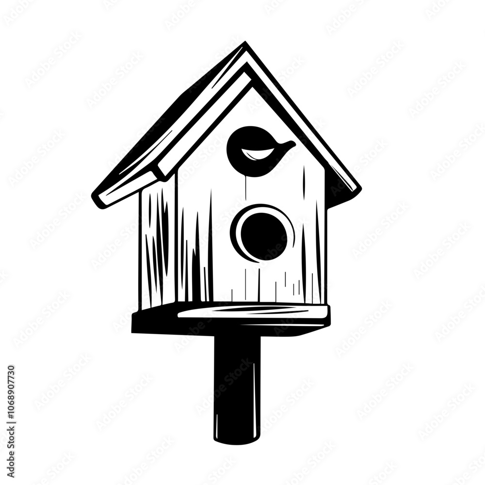 Stylish wooden bird house design with detailed craftsmanship, featuring a small entrance and a perch, perfect for attracting feathered friends to any garden or outdoor space Stylish wooden bird house design with detailed craftsmanship, featuring a small entrance and a perch, perfect for attracting feathered friends to any garden or outdoor space
