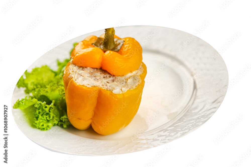 pepper stuffed meat and rice tasty food dish second course Fresh delicious gourmet food background on the table rustic food top view copy space top view pepper stuffed meat and rice tasty food dish second course Fresh delicious gourmet food background on the table rustic food top view copy space top view