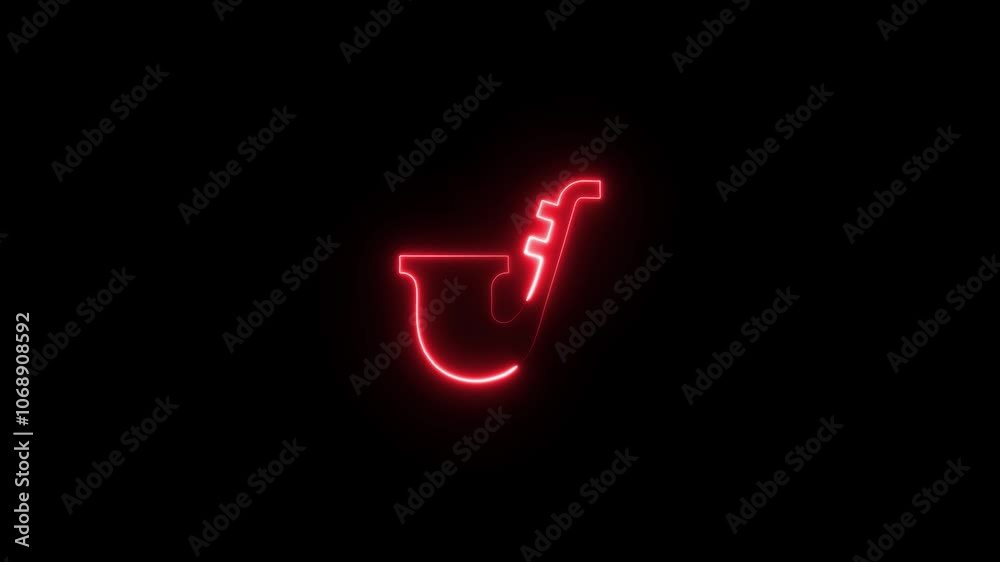 smoking pipe icon with a glowing neon effect smoking pipe icon with a glowing neon effect