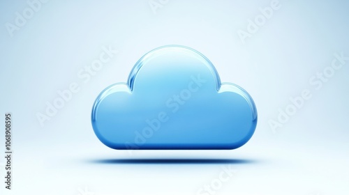 Stylized blue cloud symbol representing digital storage technology