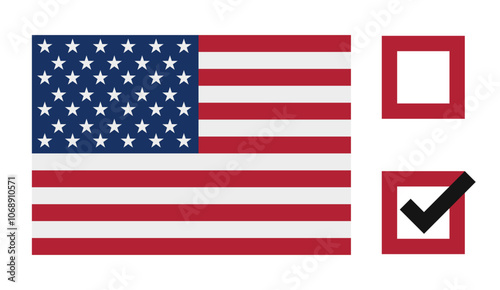 An image of the American flag. Elections in the USA. American Choice.