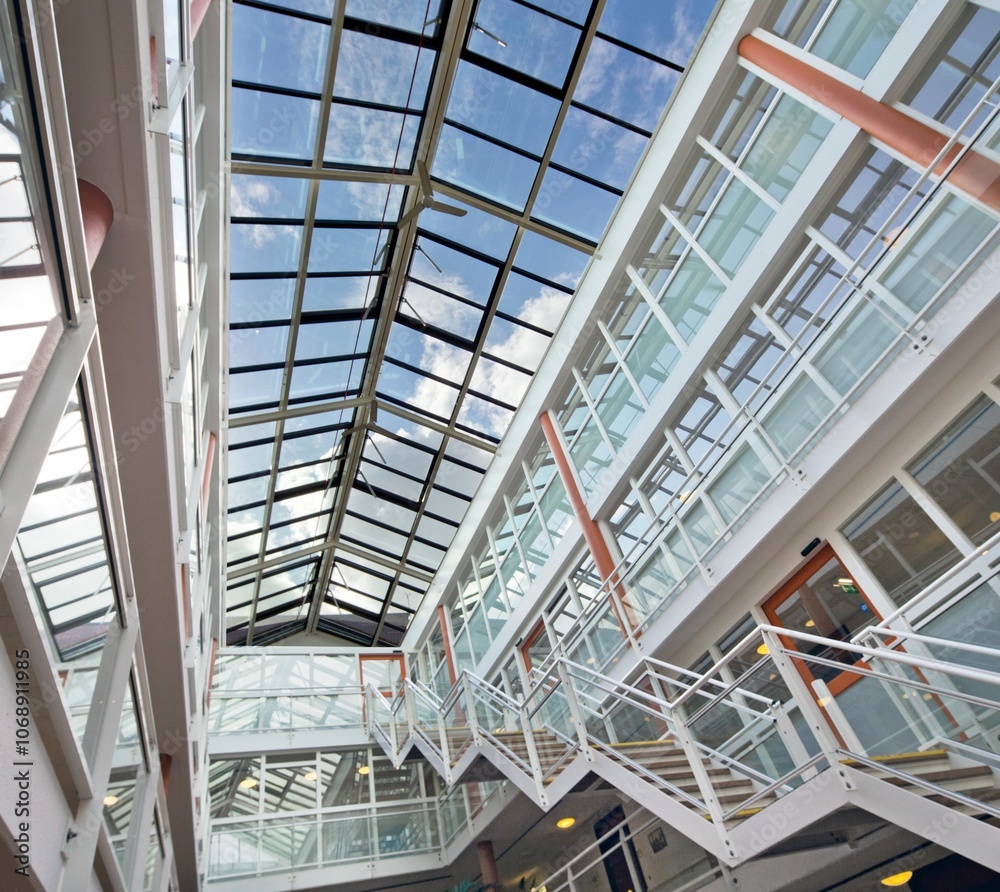 Modern architecture. Building roof. Glass. Atrium. Modern architecture. Building roof. Glass. Atrium.
