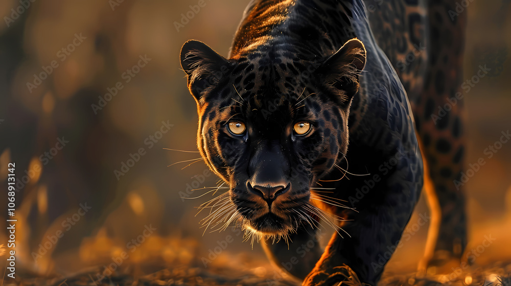 portrait of a tiger in the evening  Generated AI 