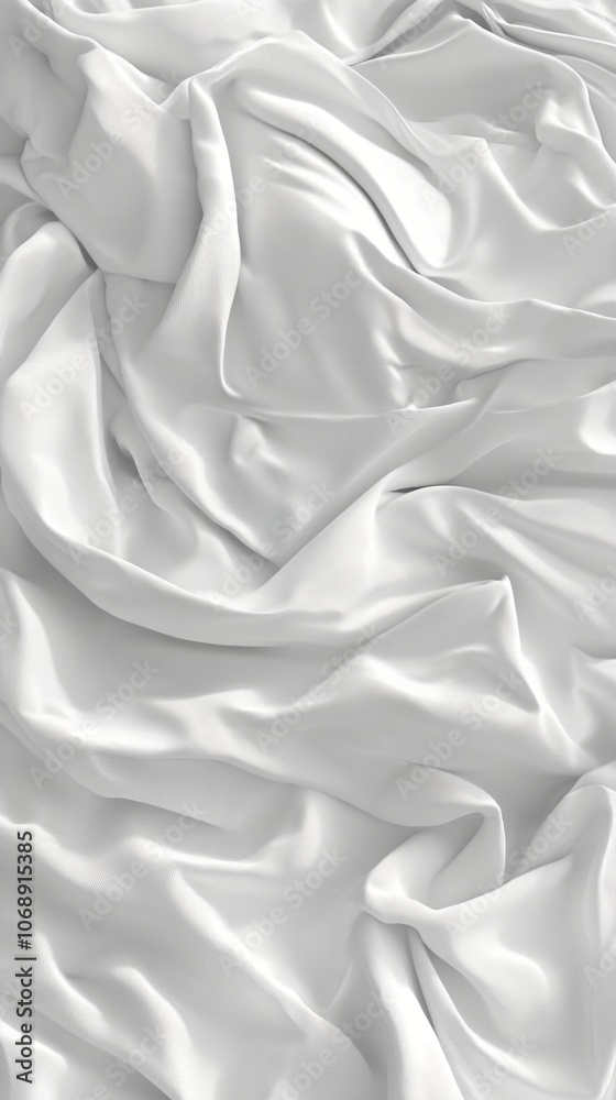 Luxurious white satin fabric elegantly draped, creating a mesmerizing play of light and shadow across its smooth, rippling surface. Soft folds evoke opulence and grace. Luxurious white satin fabric elegantly draped, creating a mesmerizing play of light and shadow across its smooth, rippling surface. Soft folds evoke opulence and grace.