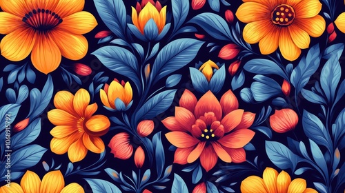 Elegant Talavera ceramic seamless pattern featuring intricate designs and vibrant colors suitable for textile or wallpaper applications