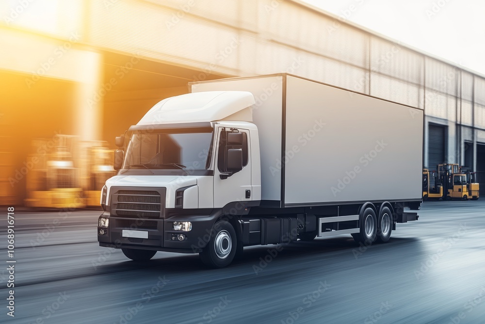 A cargo lorry on road A cargo lorry on road