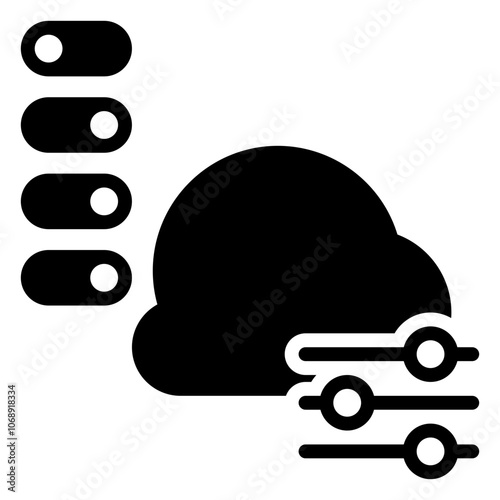 Cloud Setting icon, glyph icon style