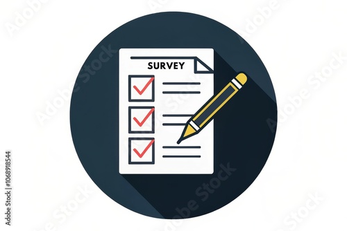 Completing survey form with pencil: customer feedback and assessment