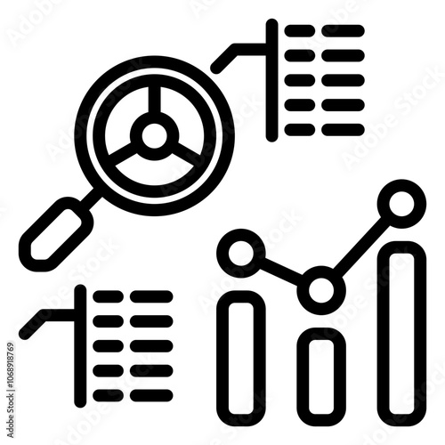 analysis icon, Line icon style