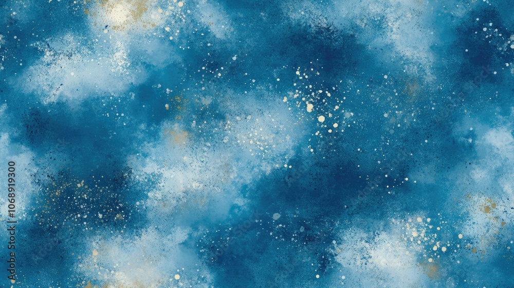 Obraz premium Seamless blue abstract pattern featuring soft grunge elements and bokeh textures ideal for backgrounds and textile designs