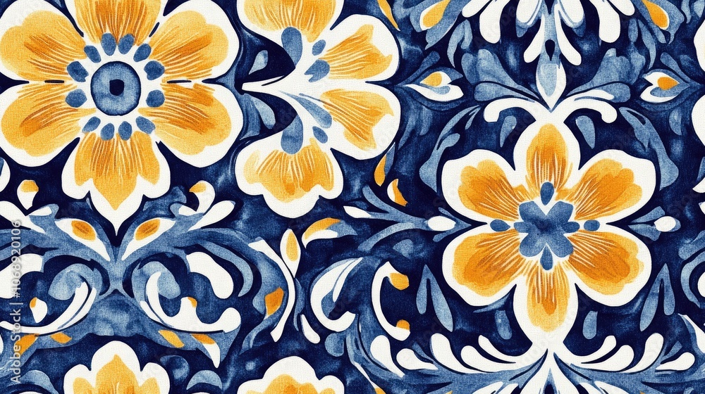 Fototapeta premium Seamless batik pattern featuring vibrant modern designs and traditional block dye techniques ideal for textile applications digital printing ethnic ornament