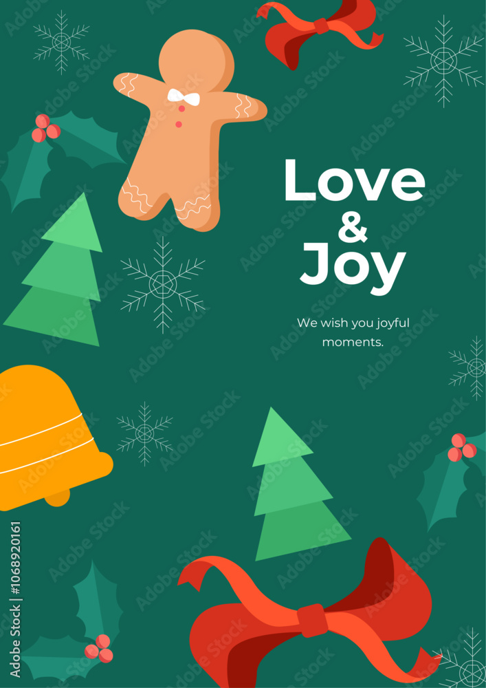 Festive Holiday Wreath with Bells and Joyful Message, A vibrant illustration of a festive wreath, perfect for spreading holiday cheer Festive Holiday Wreath with Bells and Joyful Message, A vibrant illustration of a festive wreath, perfect for spreading holiday cheer