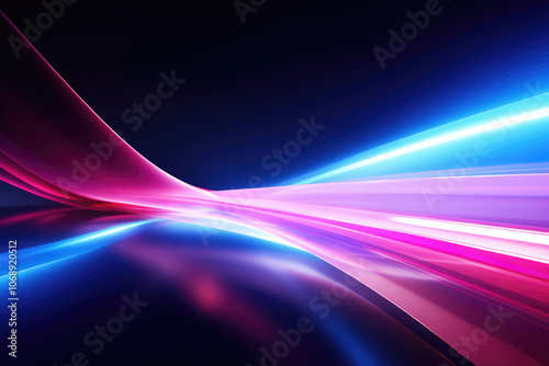 Vibrant Light Trails on Futuristic Backdrop