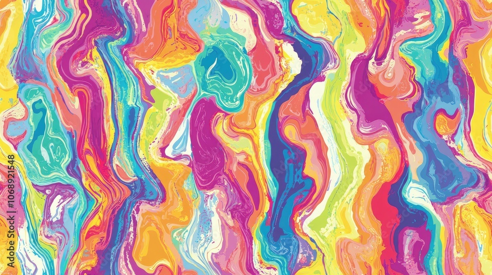 Seamless pattern showcasing vibrant rainbow colors in a creative dirty art style ideal for summer themed wallpaper Seamless pattern showcasing vibrant rainbow colors in a creative dirty art style ideal for summer themed wallpaper