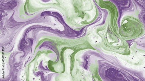 Seamless pattern of green violet marble artwork featuring a grunge swirl and pastel effect ideal for vintage invitation designs photo