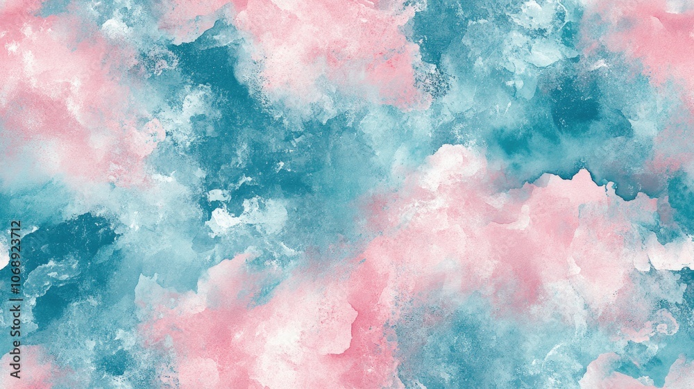 Seamless abstract pattern featuring pink and cyan watercolor fluid blends with ethereal swirls and marble textures suitable for contemporary design projects Seamless abstract pattern featuring pink and cyan watercolor fluid blends with ethereal swirls and marble textures suitable for contemporary design projects