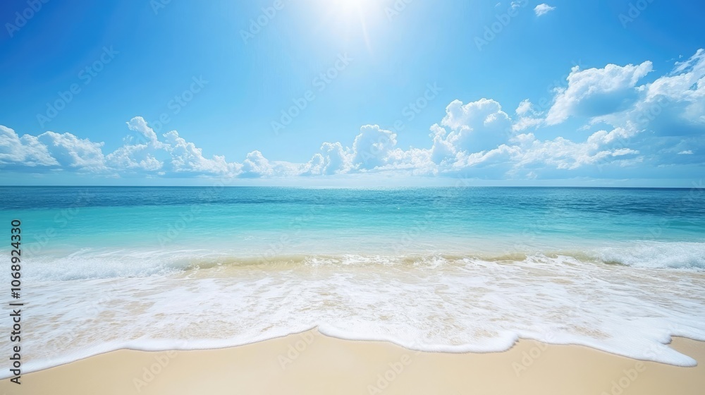Stunning beach scene with turquoise waters and soft white sand, perfect for relaxation. This beautiful beach offers a serene atmosphere and ample photo style copy space. Stunning beach scene with turquoise waters and soft white sand, perfect for relaxation. This beautiful beach offers a serene atmosphere and ample photo style copy space.