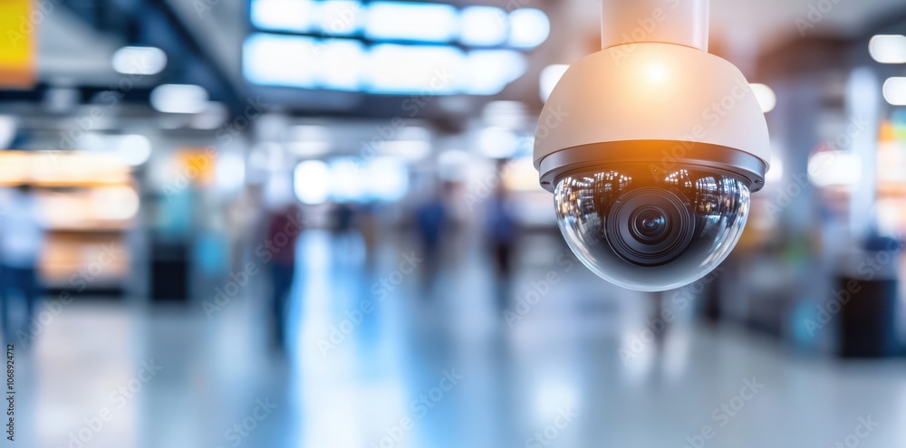 CCTV camera view in a large store or mall with glass ceiling CCTV camera view in a large store or mall with glass ceiling
