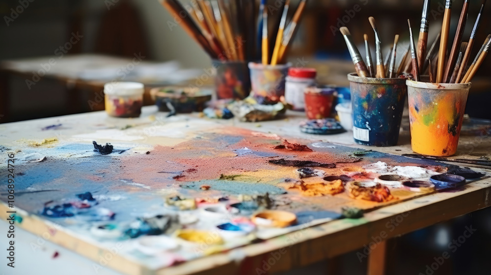 Art Studio Creativity: Paint Palette and Brushes Art Studio Creativity: Paint Palette and Brushes