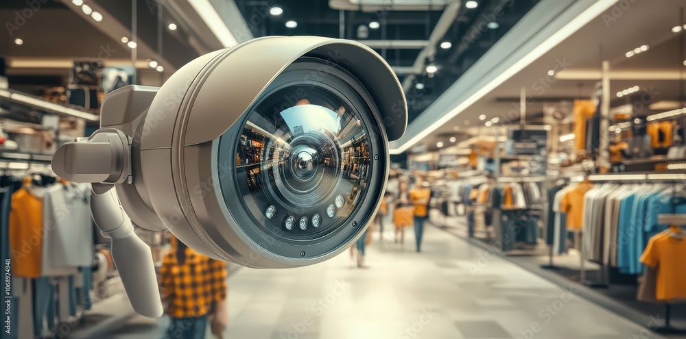CCTV camera view in a large store or mall with glass ceiling CCTV camera view in a large store or mall with glass ceiling