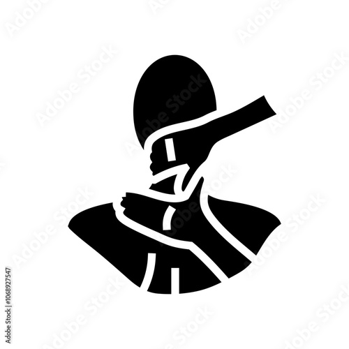 shoulders massage therapy glyph icon vector. shoulders massage therapy sign. isolated symbol illustration