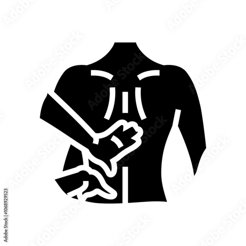 lower back massage therapy glyph icon vector. lower back massage therapy sign. isolated symbol illustration