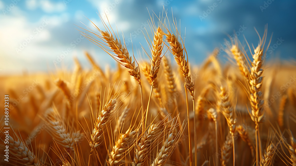 Fototapeta premium Organic barley plantation field
