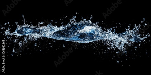 Wallpaper Mural Vivid water splashes with crisp details captured mid-motion on a textured blue backdrop Torontodigital.ca