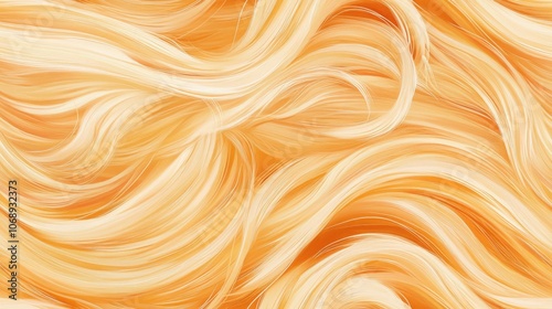 Seamless pattern of hand painted watercolor strands of blonde hair ideal for hairdresser themed designs