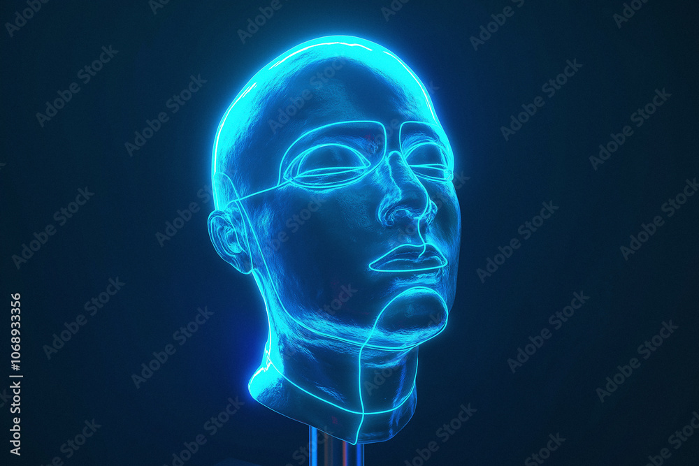 3D concept of electric strucher head of human ,futuricstic style,hologram. 3D concept of electric strucher head of human ,futuricstic style,hologram.