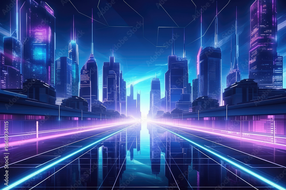 Neon Futurism Cityscape: Urban Sci-Fi Fantasy Neon Futurism Cityscape: Urban Sci-Fi Fantasy