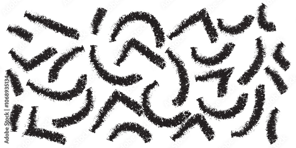 Naive style geometric seamless pattern with curved, half circles and triangle lines. Bold brush drawn round lines. Naive style geometric seamless pattern with curved, half circles and triangle lines. Bold brush drawn round lines.