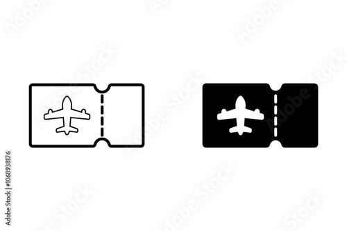 thin line flight ticket icon for travel website. lineart simple trend modern minimal logo type graphic stroke art design web element isolated on white. 