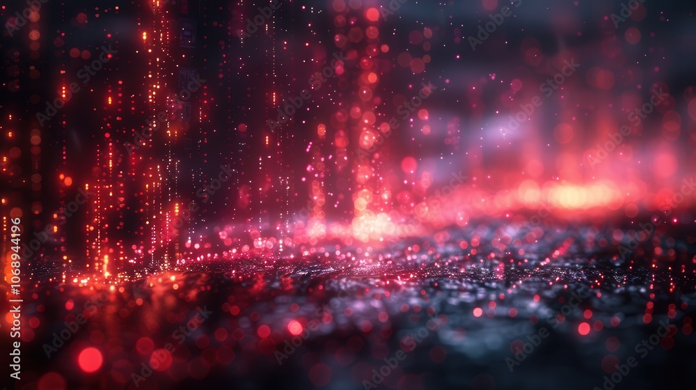 Abstract Lights and Particles with Vibrant Colors