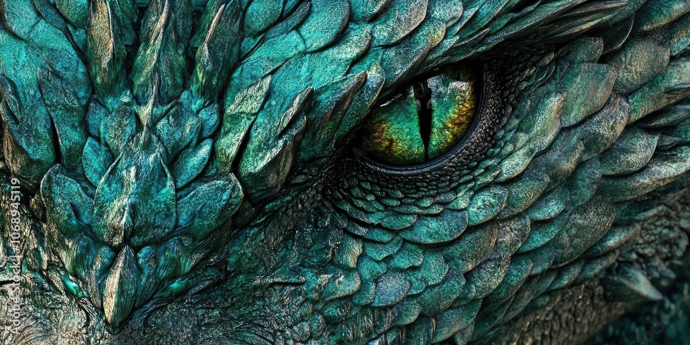 A close up captures a mournful dragons fierce determination, showcasing its emerald scales and sharp dark eyes, while the scaly body and tail taper off with textured detail. A close up captures a mournful dragons fierce determination, showcasing its emerald scales and sharp dark eyes, while the scaly body and tail taper off with textured detail.