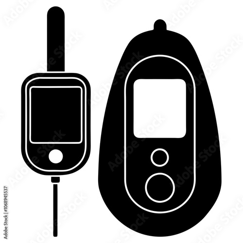 A Glucometer silhouette vector illustration 