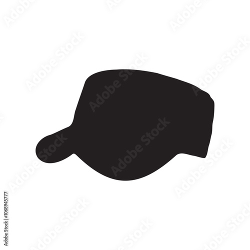 Army Cadet Cap Silhouette Vector Illustration