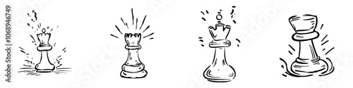 Modern illustration of a broken king piece