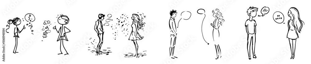 A modern line art painting of men sharing ideas. This is a concept art painting. A modern line art painting of men sharing ideas. This is a concept art painting.